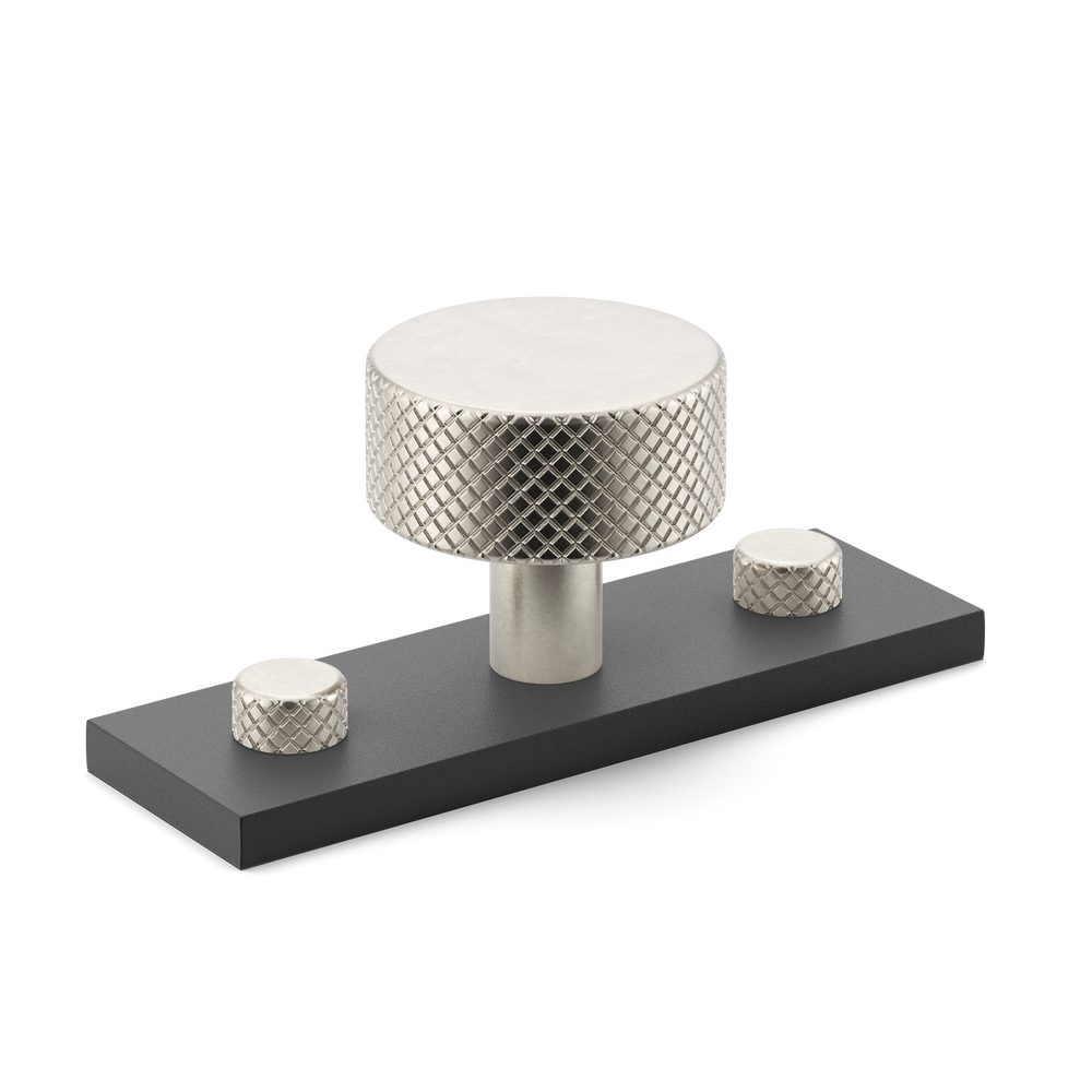 MIX Diamond Knurled Cabinet Knob & Backplate - Mixed Finish