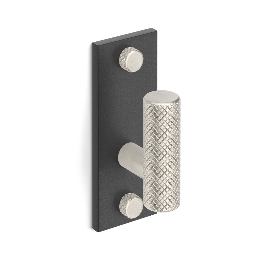 MIX Diamond Knurled Single Vertical Wall Hook - Mixed Finish