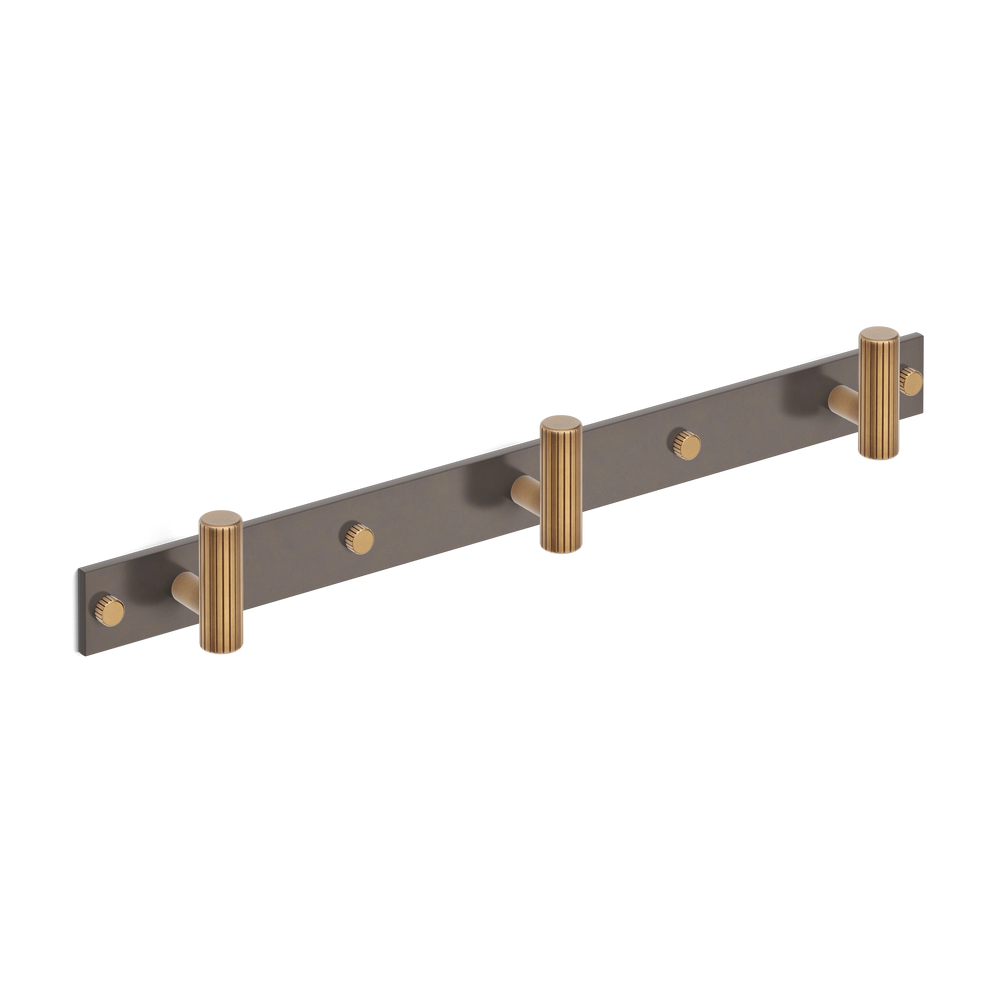 MIX Straight Knurled Wall Hook Rack - Mixed Finish