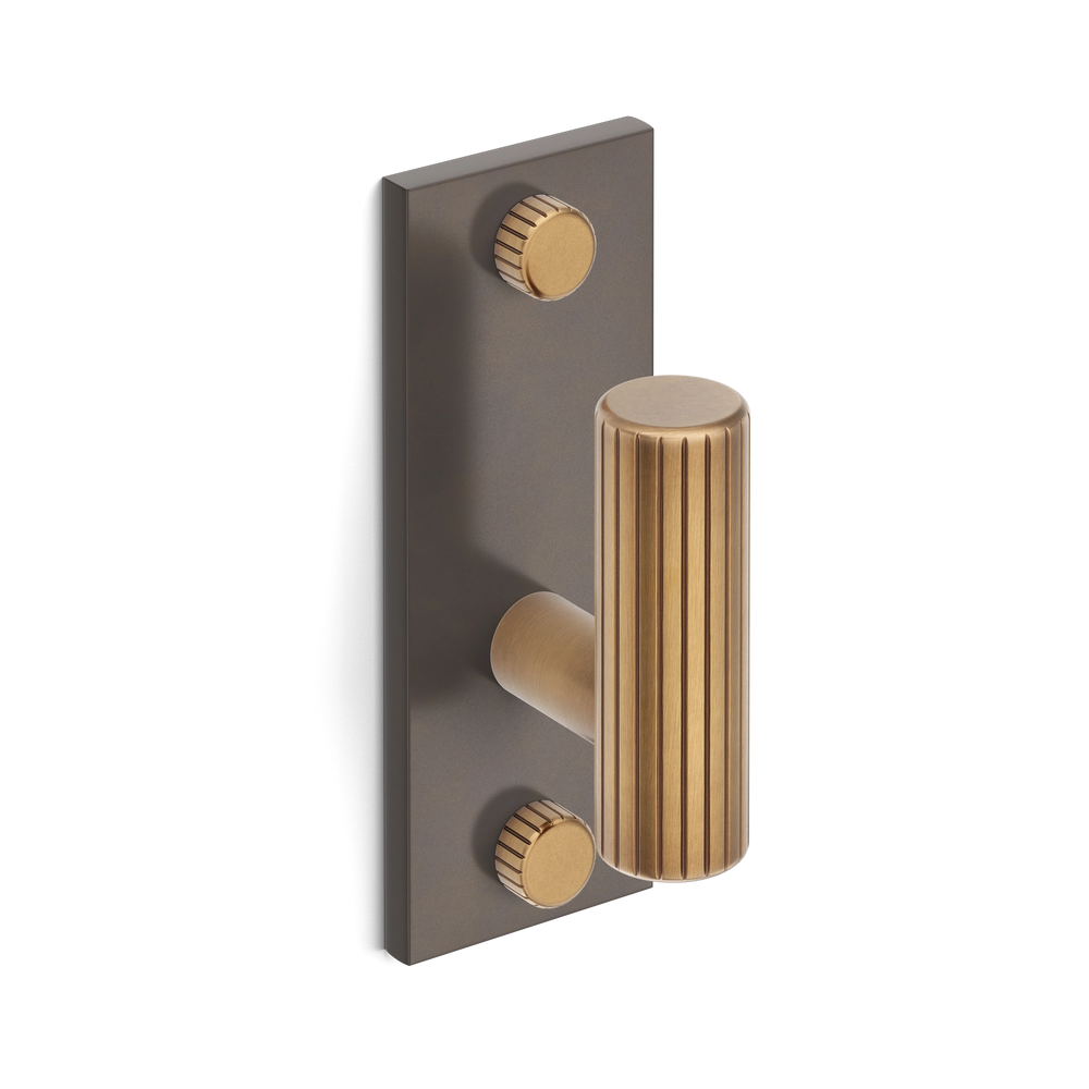 MIX Straight Knurled Single Vertical Wall Hook - Mixed Finish