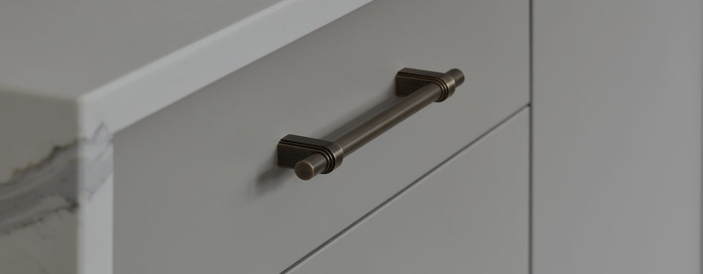 Solid Brass Pull Cupboard Door Handles With Backplate Black